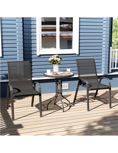Outsunny Three-Piece Outdoor Garden Set - Black