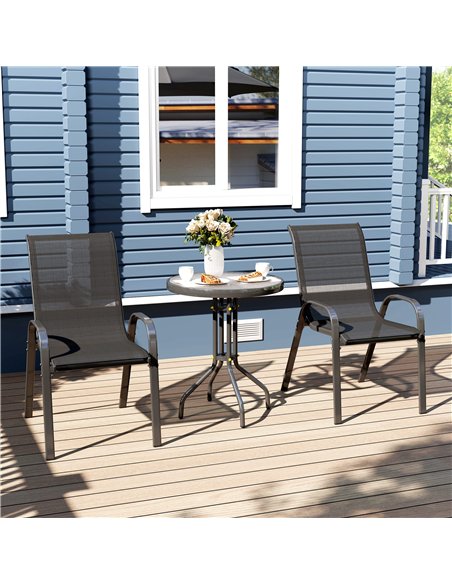 Outsunny Three-Piece Outdoor Garden Set - Black - pic 128476 | FastDaddyshop