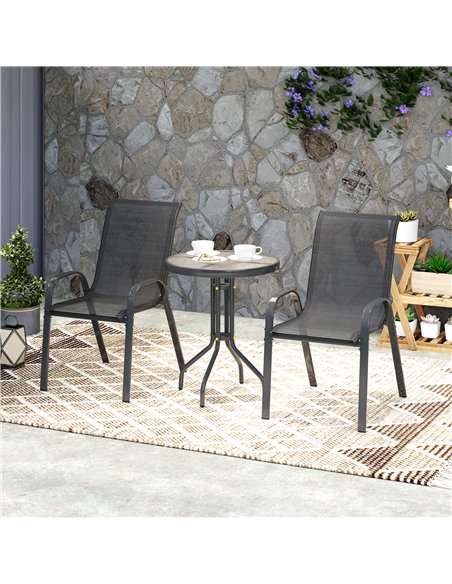 Outsunny Three-Piece Outdoor Garden Set - Black - pic 128477 | FastDaddyshop