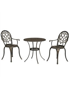 Outsunny Three-Piece Elegant Aluminium Garden Set - Bronze Tone