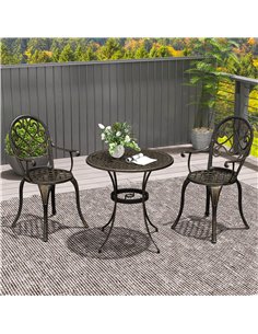 Outsunny Three-Piece Elegant Aluminium Garden Set - Bronze Tone 2