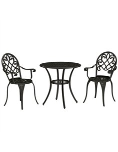 Outsunny Three-Piece Elegant Aluminium Garden Set - Black