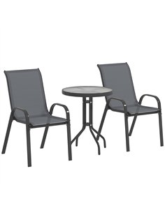 Outsunny Three-Piece Outdoor Garden Set - Grey