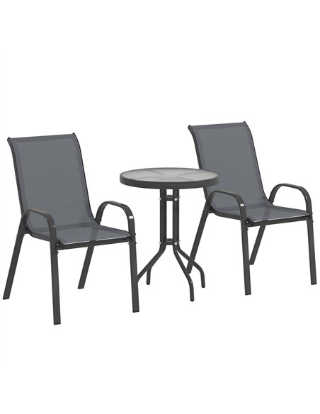 Outsunny Three-Piece Outdoor Garden Set - Grey - pic 128505 | FastDaddyshop
