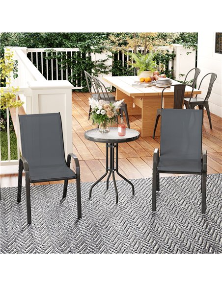 Outsunny Three-Piece Outdoor Garden Set - Grey - pic 128506 | FastDaddyshop