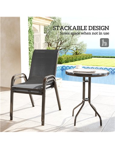Outsunny Three-Piece Outdoor Garden Set - Grey