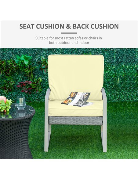 Outsunny Set of 2 Garden Seat and Back Cushion Set, Replacement Cushions for Outdoor Furniture with Seat Cushion and Back Cushio - pic 128517 | FastDaddyshop