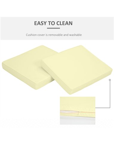 Outsunny Set of 2 Garden Seat and Back Cushion Set, Replacement Cushions for Outdoor Furniture with Seat Cushion and Back Cushio