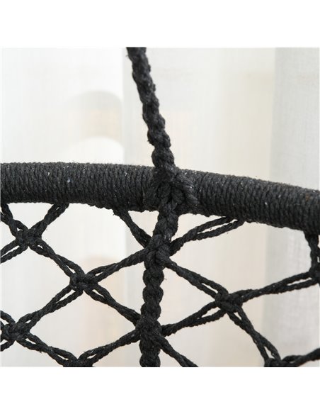 Outsunny Hanging Hammock Chair Cotton Rope Porch Swing with Metal Frame and Cushion, Large Macrame Seat for Patio, Bedroom, Livi - pic 12853 | FastDaddyshop