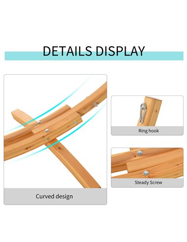 Outsunny 3(m) Wooden Hammock Stand Universal Garden Picnic Camp Accessories