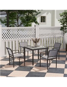 Outsunny Five-Piece Outdoor Garden Dining Set - Grey 2