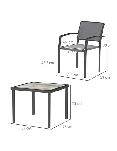 Outsunny Five-Piece Outdoor Garden Dining Set - Grey