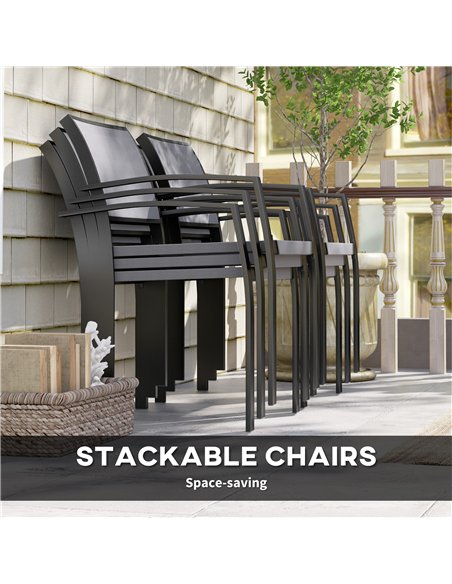 Outsunny Five-Piece Outdoor Garden Dining Set - Grey - pic 128580 | FastDaddyshop