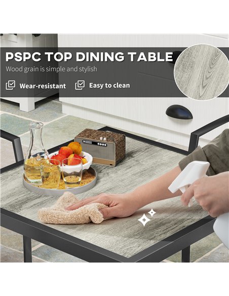 Outsunny Five-Piece Outdoor Garden Dining Set - Grey - pic 128581 | FastDaddyshop