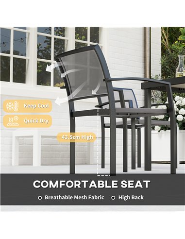 Outsunny Five-Piece Outdoor Garden Dining Set - Grey