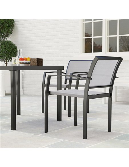 Outsunny Five-Piece Outdoor Garden Dining Set - Grey - pic 128584 | FastDaddyshop