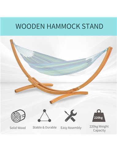 Outsunny 3(m) Wooden Hammock Stand Universal Garden Picnic Camp Accessories