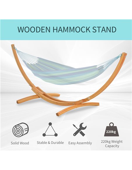 Outsunny 3(m) Wooden Hammock Stand Universal Garden Picnic Camp Accessories - pic 12859 | FastDaddyshop