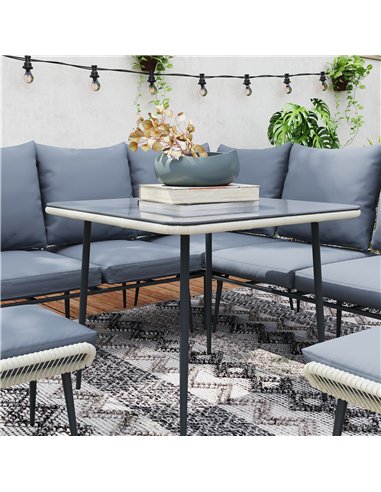 Outsunny Six-Piece Rattan Strong Garden Sofa Set - Grey