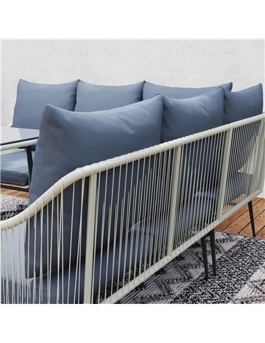 Outsunny Six-Piece Rattan Strong Garden Sofa Set - Grey