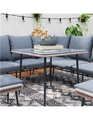 Outsunny Six-Piece Rattan Strong Garden Sofa Set - Brown/Grey