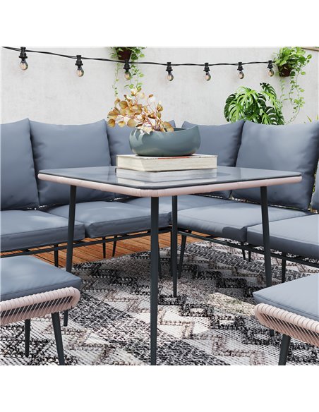 Outsunny Six-Piece Rattan Strong Garden Sofa Set - Brown/Grey - pic 128629 | FastDaddyshop