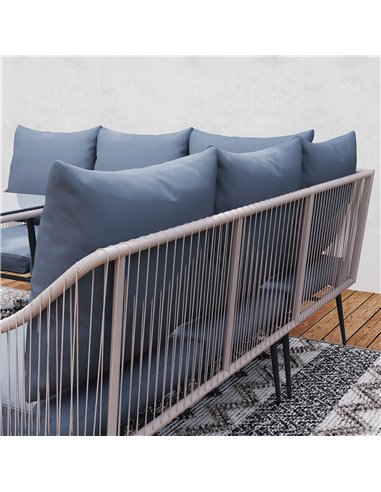 Outsunny Six-Piece Rattan Strong Garden Sofa Set - Brown/Grey