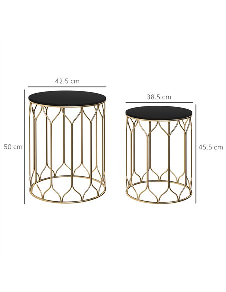 Outsunny Garden Side Table Set of 2, Nesting Tables with Ceramic Tile Top, Indoor Outdoor Small Garden Tables, Multifunctional E - pic 128633 | FastDaddyshop