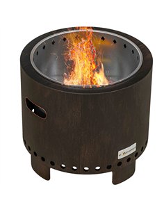 Outsunny Metal Wood-burning Smokeless Fire Pit, Black