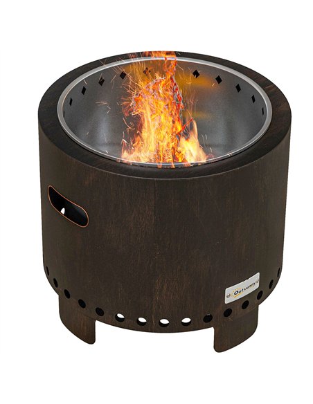 Outsunny Metal Wood-burning Smokeless Fire Pit, Black - pic 128649 | FastDaddyshop