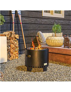 Outsunny Metal Wood-burning Smokeless Fire Pit, Black 2