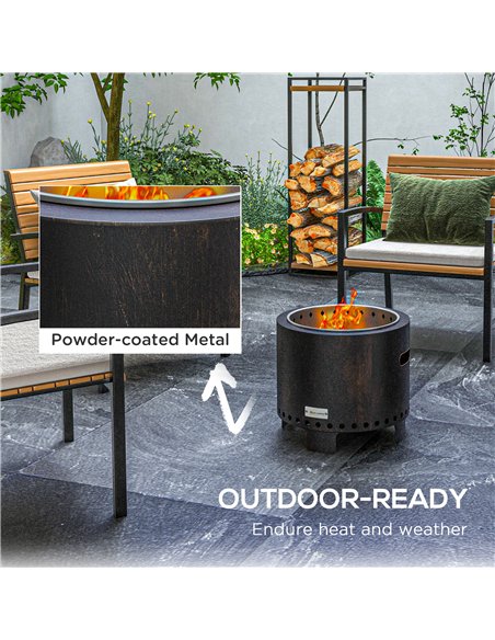 Outsunny Metal Wood-burning Smokeless Fire Pit, Black - pic 128653 | FastDaddyshop