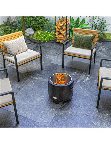 Outsunny Metal Wood-burning Smokeless Fire Pit, Black