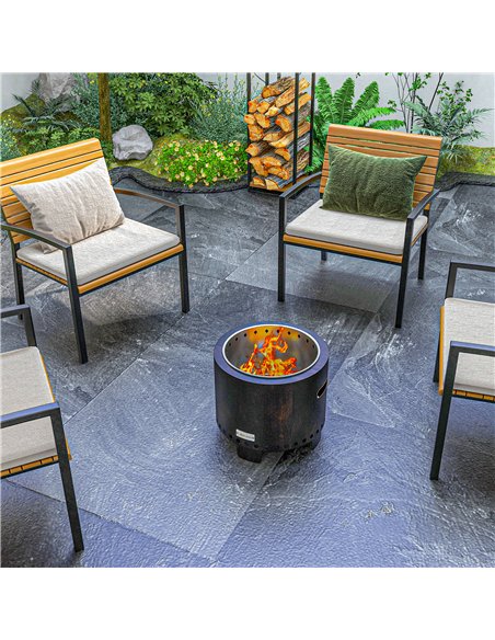 Outsunny Metal Wood-burning Smokeless Fire Pit, Black - pic 128656 | FastDaddyshop