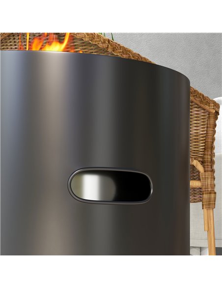 Outsunny Smokeless Fire Pit, 45cm Portable Wood Burning Firepit, Round Metal Bonfire Stove with Poker for Garden, Camping, Black - pic 128692 | FastDaddyshop