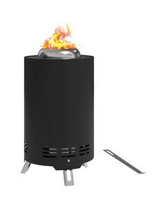 Outsunny Smokeless Fire Pit, 16 x 16 cm Stainless Steel Portable Wood Burning Firepit with Poker for Garden Camping Bonfire Part