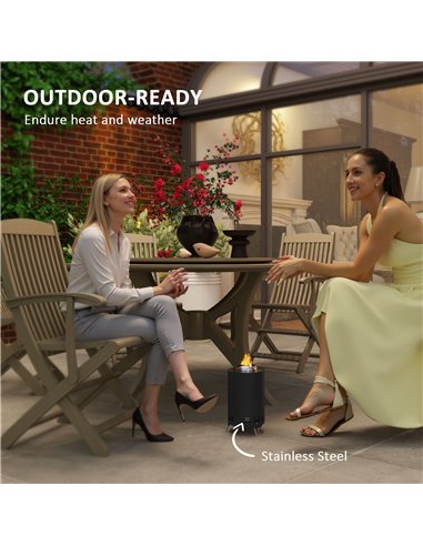 Outsunny Smokeless Fire Pit, 16 x 16 cm Stainless Steel Portable Wood Burning Firepit with Poker for Garden Camping Bonfire Part