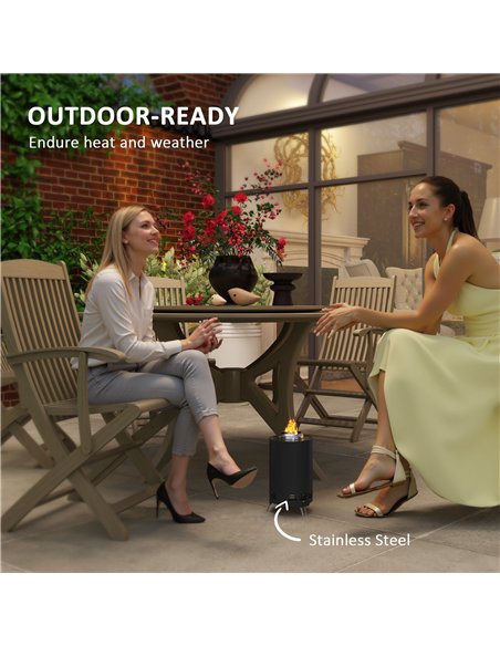 Outsunny Smokeless Fire Pit, 16 x 16 cm Stainless Steel Portable Wood Burning Firepit with Poker for Garden Camping Bonfire Part - pic 128717 | FastDaddyshop