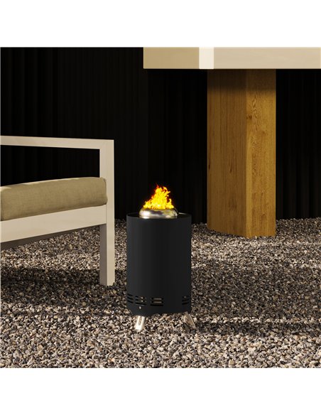 Outsunny Smokeless Fire Pit, 16 x 16 cm Stainless Steel Portable Wood Burning Firepit with Poker for Garden Camping Bonfire Part - pic 128720 | FastDaddyshop