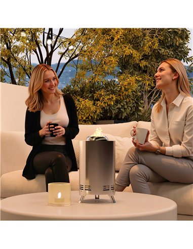 Outsunny Smokeless Fire Pit, 16 x 16 cm Stainless Steel Portable Wood Burning Firepit with Poker for Garden Camping Bonfire Part