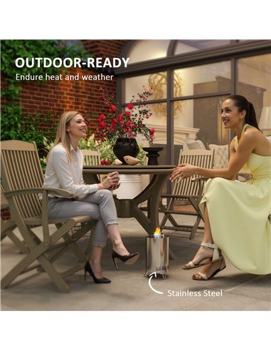 Outsunny Smokeless Fire Pit, 16 x 16 cm Stainless Steel Portable Wood Burning Firepit with Poker for Garden Camping Bonfire Part