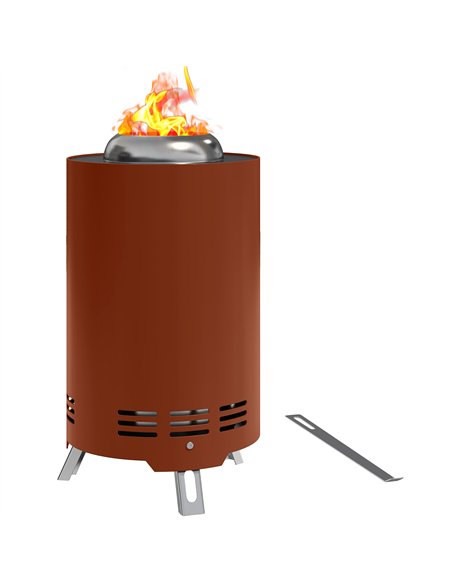Outsunny Smokeless Fire Pit, 16 x 16 cm Stainless Steel Portable Wood Burning Firepit with Poker for Garden Camping Bonfire Part - pic 128739 | FastDaddyshop