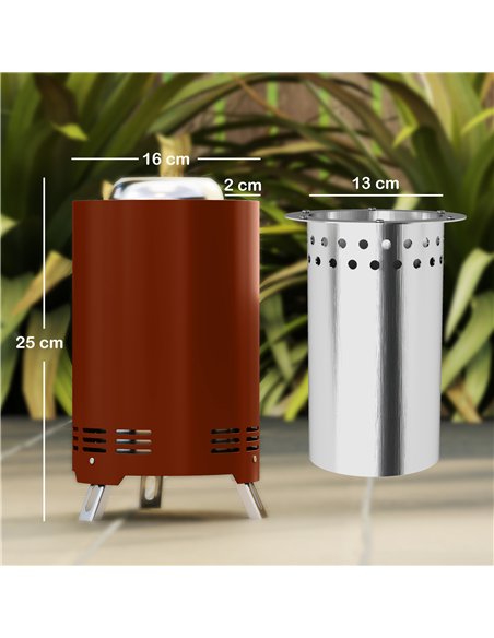 Outsunny Smokeless Fire Pit, 16 x 16 cm Stainless Steel Portable Wood Burning Firepit with Poker for Garden Camping Bonfire Part - pic 128741 | FastDaddyshop