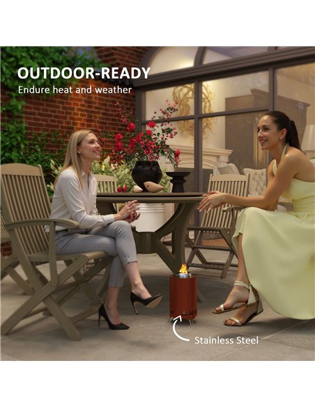 Outsunny Smokeless Fire Pit, 16 x 16 cm Stainless Steel Portable Wood Burning Firepit with Poker for Garden Camping Bonfire Part - pic 128744 | FastDaddyshop
