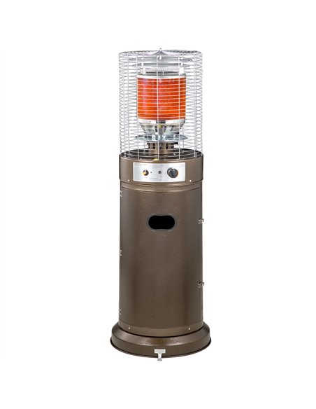 Outsunny 11KW Patio Bullet Heater with Tip-over Protection, Gas Glass Tube Electronic Ignition Floor Standing Stainless Steel Ga - pic 128757 | FastDaddyshop