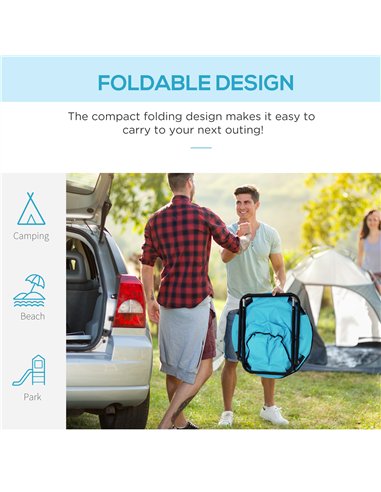Outsunny Garden Folding Portable Padded Saucer Moon Chair Padded Round Outdoor Camping Travel Fishing Seat Blue