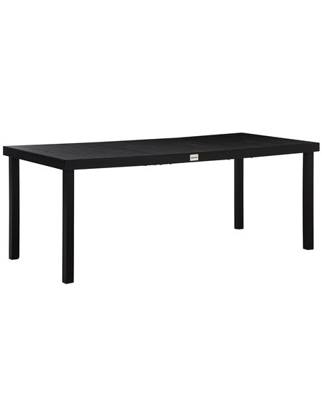 Outsunny Aluminium Outdoor Garden Dining Table for 8 People, Faux Wood Top, for Garden, Patio, 190 x 90 x 74cm, Black - pic 128793 | FastDaddyshop