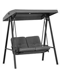 Outsunny Two-Seater Garden Swing Bench, with Adjustable Canopy - Dark Grey