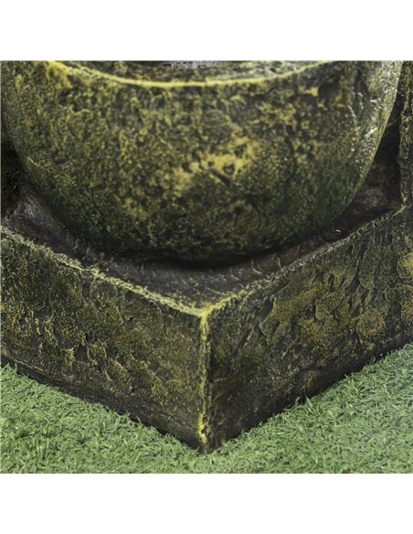 Outsunny Garden Water Feature Waterfall Fountain with 4-Tier Stone Look Bowls, Adjustable Flow, Black and Yellow - pic 128818 | FastDaddyshop