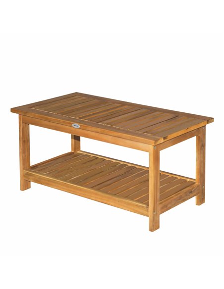 Outsunny 45 x 90cm Acacia Wood Two-Tier Garden Table - pic 128820 | FastDaddyshop